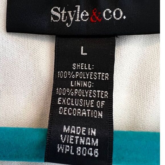 Style & Co Cream Lace Polka Dot Tank Top Layered Chiffon Size L - Picture 6 of 11